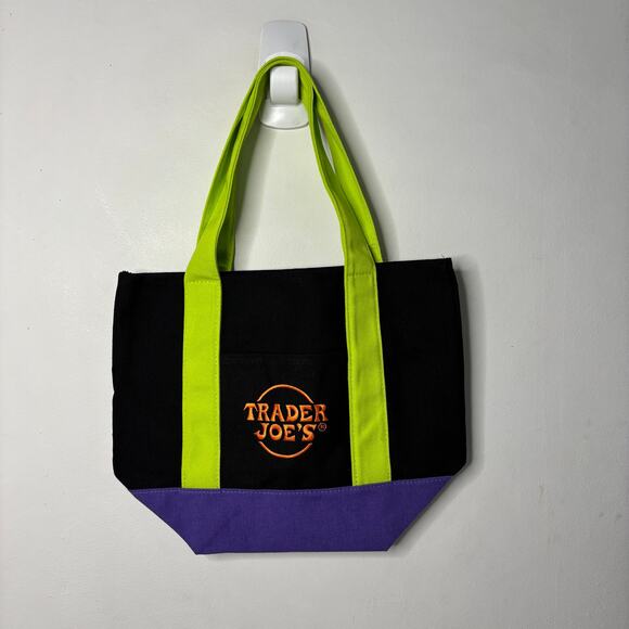 LOT 2x — Trader Joe’s Canvas MINI Tote Bag — Halloween Trick or Treat Multicolor - Picture 3 of 12
